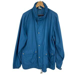 Vintage L.L. Bean Men's Teal Full Zip and Snap Close Hidden Hood Jacket Tall L